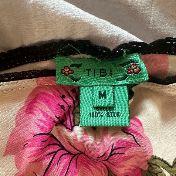 Tibi Pink and Cream California Map Printed Silk Midi Skirt - Picture 2 of 3